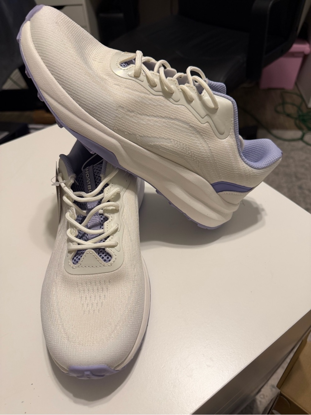 Khombu White and Lavender Women's Athletic Sneakers